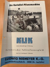 Kartoffel Pflanzmaschine KLIK Ludwig Niemeyer  Prospekt traktor M6