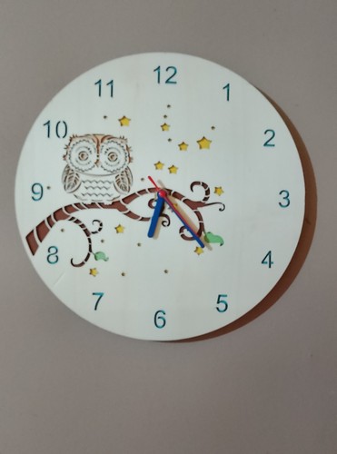 Wanduhr eule gelb - gelb, motiv
