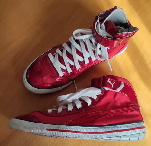 Puma mid top red sneaker - top,