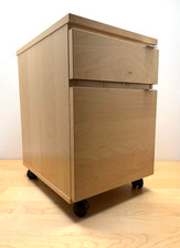 IKEA Rollcontainer Malm Birkenfurnier mit zwei Schubladen 40bx48tx55h