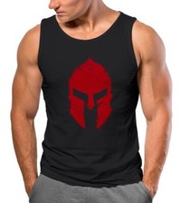 Herren Tank-Top Print Sparta-Helm Aufdruck Gladiator Krieger Warrior Spartaner