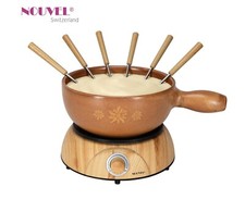 Elektro Käsefondue-Set 6 Pers. Nouvel Swiss  Edelweiss braun Exklusiv Edition