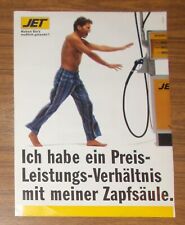 Seltene Werbung JET Tankstelle - Preis-Leistungs-Verhältnis mit Zapfsäule 1992