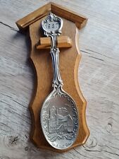 ♦️Zinnlöffel♦️ Jahreslöffel 1987 -  mit Brett  Eiche FRIELING