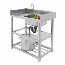 Edelstahl-Einzelspülbecken