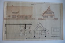 4 alte Bauzeichnungen (Bad)