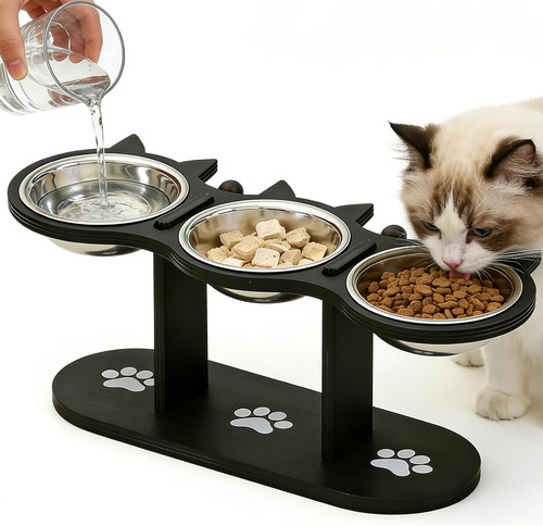 Katzennapf erhöht 3er set - katzennapf,