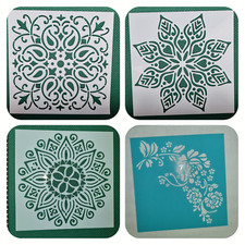 Schablonen ,  15 x 15 cm, 12,5 x 12,5 cm  Wiederverwendbar, Möbel, Malen, Textil