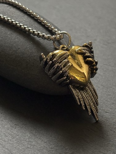 Edelstahlkette mit herz - mit,