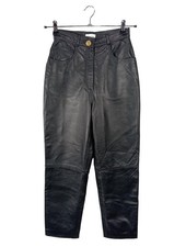 PRESTIGE ELEGANCE Lederhose Damen Hose Gr. DE 38 schwarz Casual-Look