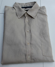 JAN PAULSEN life Herren Hemd Leinen Beige Kurzarm Gr. XL