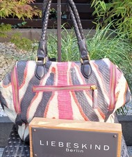 Liebeskind Shopper Kayla multicolored Snake Design schwarz/pink/beige+Staubbeute