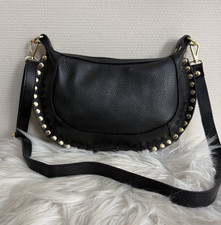 100%Leder schwarz Crossbody