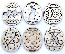 Ostereier 85x70mm Ostern Deko Schmuck Streu- Tischdeko Scrapbooking Holz