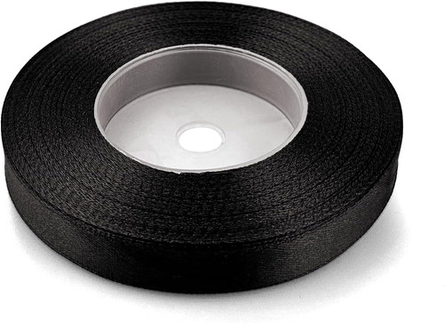 Satinband schwarz mm x - 12,