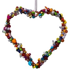 Drahtherz / Perlenherz bunt