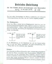 Betriebsanleitung Kramer Diesel Kleinschlepper Motormäher 11/20PS