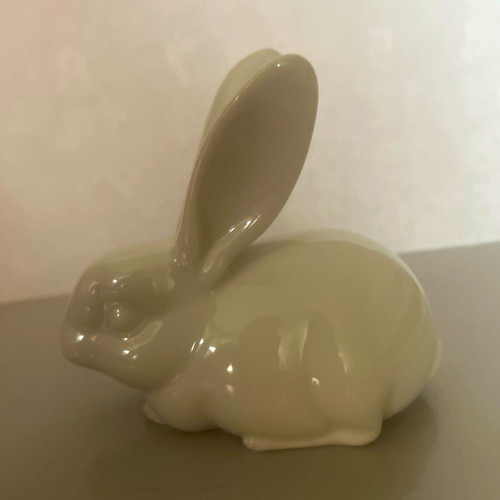 Porzellanfigur hase liegend - porzellanfigur,