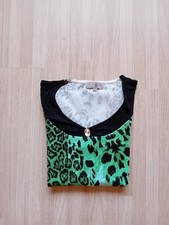 QVC  Art & Colour  Pullover mit 3/4 Arm Leo grün schwarz  GR M (40/42)