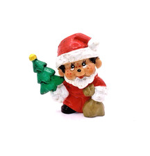 Figur Monchichi Monchhichi Bully 1981 ca 5 cm - Weihnachtsmann Weihnachten Santa