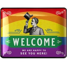 Retro Blechschild Herzlich