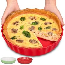 Tarteform Keramik Rot Rund Quiche Obst Kuchen Pizza Back Form hoher Rand