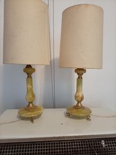 2×Vintage - Lampen mit Onyxbeinen.