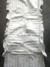 museales Taufkissen Steckkissen  m. Häkelborte  f. Puppenbett Wiege Puppenwagen