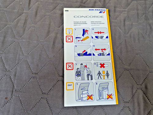 Safety Card --CONCORDE- AIR