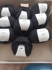 9x Kena Katia Concept Schwarze ALPAKA wolle Superfine ALPACA FB 083 25GR 120M