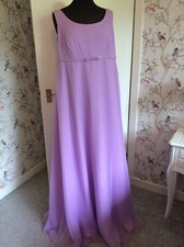 Umstandsmode Flieder Perlen Lang Abend Party Kleid Schulter Träger Groß Chiffon