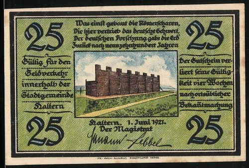 Notgeld haltern 1921 - notgeld,