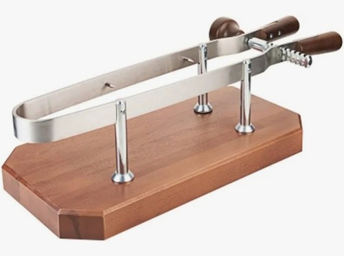Schinkenhalter mit holzplatte - schinkenhalter,