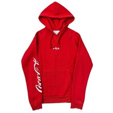 Fila Coco Cola Hoodie Pullover Y2K Retro Rot Sweatshirt Herren XS