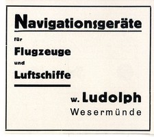 W.Ludolph Bremerhaven Navigationsgeräte für Flugzeuge u. Luftschiffe Annonce1940