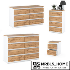 Kommode mit 2-8 Schubladen Sideboard Schubladenschrank Schuhschrank (Weiß Wotan)