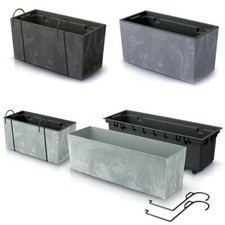 Blumenkasten Blumentopf Balkonkasten Geländer Beton-Optik Pflanzkasten 40-80cm