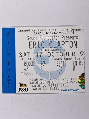 Eric clapton concert ticket - eric,