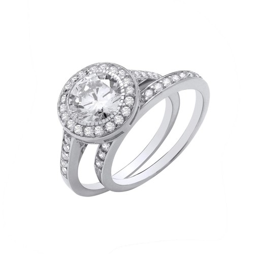 Sterling silber braut set halo - sterling,