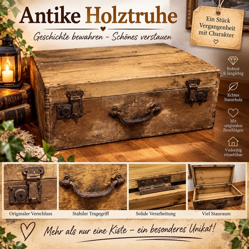 Antiker holzkoffer - antiker, /