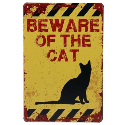 Blechschild beware the cat - beware,