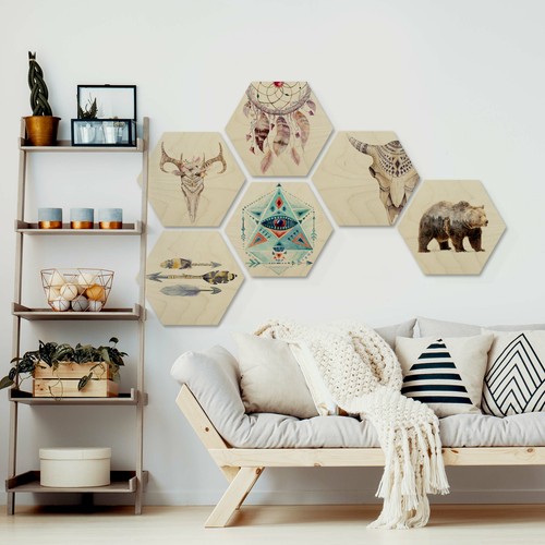 Hexagon holz birke - -,
