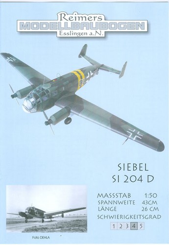 Kartonmodell siebel 204 - si, d