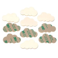 selbstklebende Holz Wolken - 1-10cm Wanddeko Basteln Deko Tischdeko