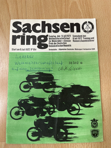 Sachsenring rennheft 1972 - rennheft,
