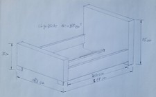 Doppelbett Hülsta Lilac Elumo Leder schwarz + Nachtschränkchen + Lattenroste