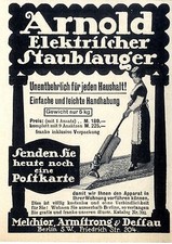 Melchior, Armstrong & Dessau, Berlin SW. Elekrtrischer Staubsauger Werbung 1913