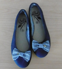 Ballerinas dunkelblau m. Schleifen Dirndl- Schuhe Gr. 39/40 ungetragen
