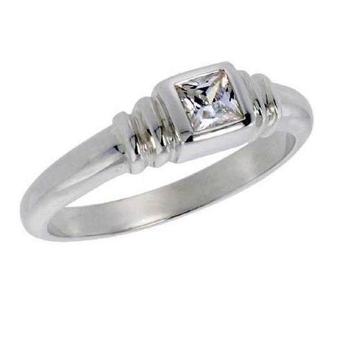 Sterlingsilber solitaire ring - sterlingsilber,