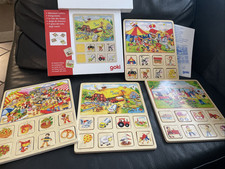 Ereignislotto Lotto für Kinder Spiel Holz 56740 von Goki 24 Holz Lottokarten